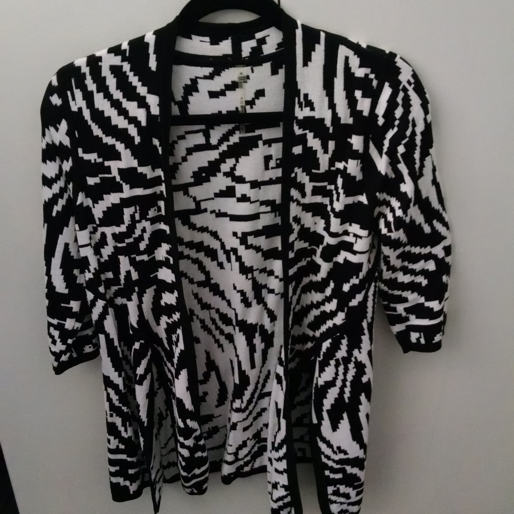 Black and white zebra print cardigan